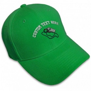 Baseball Caps Custom Baseball Cap Referee Whistle B Embroidery Dad Hats for Men & Women - Kelly Green - CO18SI5EI8E $46.39