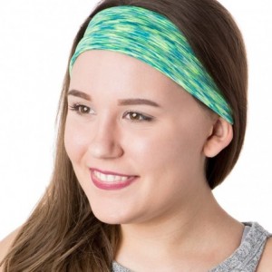 Headbands Adjustable & Stretchy Space Dye Xflex Wide Headbands for Women Girls & Teens - Space Dye Lime - CY12NZ1YPBX $24.21