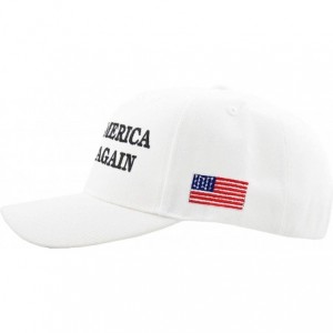 Baseball Caps Make America Great Again Our President Donald Trump Slogan with USA Flag Cap Adjustable Baseball Hat Red - CS12...