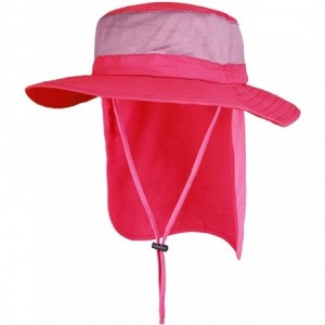 Sun Hats Unisex Outdoor Hats Wide Brim Sun Hat with Neck Flap Cover UPF 50+ - Pink - CY18RHCUZ7Z $30.51