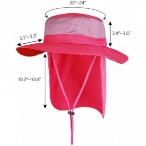 Sun Hats Unisex Outdoor Hats Wide Brim Sun Hat with Neck Flap Cover UPF 50+ - Pink - CY18RHCUZ7Z $17.60