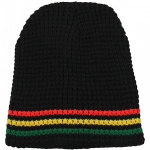 Skullies & Beanies Rasta Knit Thermal Beanie - Black/Rasta - CQ18NYSNUGZ $20.75