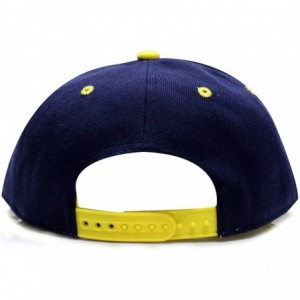 Baseball Caps Plain Blank Snapback Caps - Navy/Gold - CP11U9GVY9N $10.51