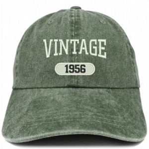 Baseball Caps Vintage 1956 Embroidered 64th Birthday Soft Crown Washed Cotton Cap - Dark Green - CZ180WUHUOI $37.91
