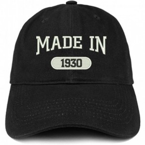 Baseball Caps Made in 1930 Embroidered 90th Birthday Brushed Cotton Cap - Black - C918C9GMDKH $40.02