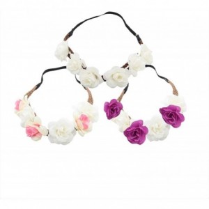 Headbands Women Bohemian White Daisy Flower Elastic Headband Headpieces - Zh5 - CO18QGWCQUC $18.34
