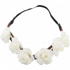 Headbands Women Bohemian White Daisy Flower Elastic Headband Headpieces - Zh5 - CO18QGWCQUC $11.81