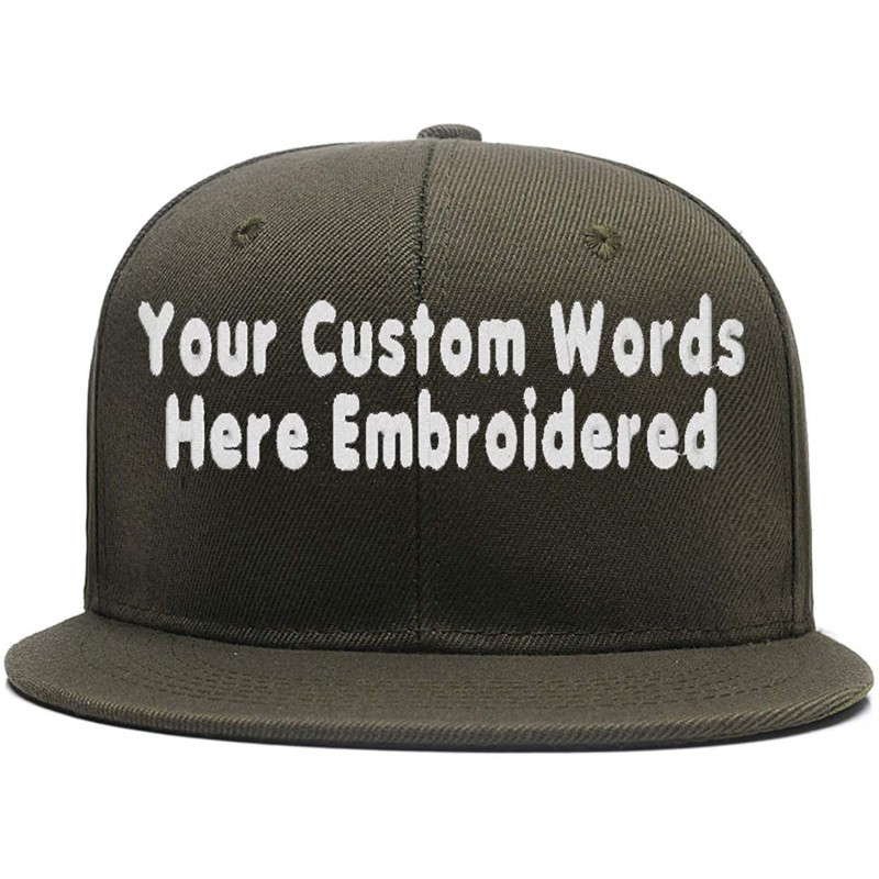 Baseball Caps Hip Hop Snapback Casquette-Embroidered.Custom Flat Bill Dance Plain Baseball Dad Hats - Army Green - C218HK4CKH...