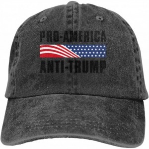 Baseball Caps Men's Denim Hat Pro-America Anti-Trump Baseball Cap Adjustable - Black - CT196YHNSK3 $31.66