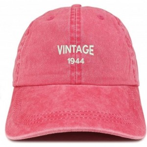 Baseball Caps Small Vintage 1944 Embroidered 76th Birthday Washed Pigment Dyed Cap - Red - CD18C6RTYN0 $39.36