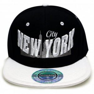 Baseball Caps City New York Snapback Caps - Black/White - C011ULVIETT $27.03