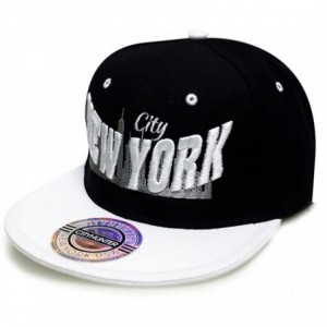 Baseball Caps City New York Snapback Caps - Black/White - C011ULVIETT $31.30