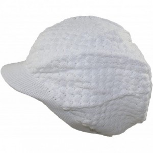 Skullies & Beanies Unisex Cotton Rasta Beanie Visor - White - C911ZP5QU79 $36.90