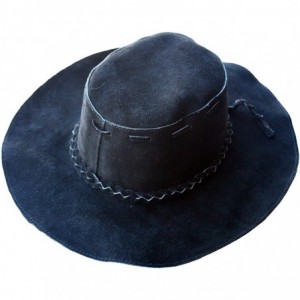 Sun Hats Women & Men Black Suede Floppy Hat - Black - C0128P97R8R $97.07