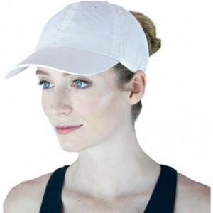 Baseball Caps Active - Ponytail Messy Bun Baseball Cap for Women - The Ultimate Ponytail Hat - White - CF18M8XZTKX $37.90
