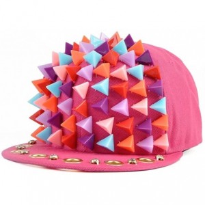 Baseball Caps Men Women Rainbow Hedgehog Plastic Triangular Spike Baseball Cap FFH052 - Pink - C411FQLFNYD $52.48