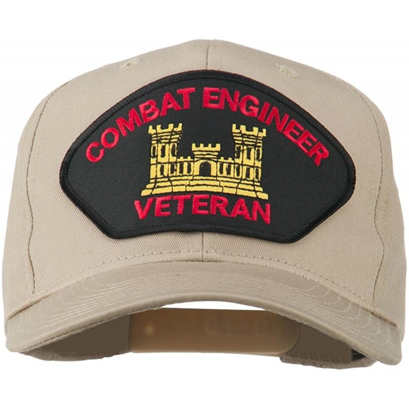 Baseball Caps Combat Engineer Veteran Military Patch Cap - Khaki - C811QLMBWTB $17.95