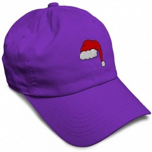 Baseball Caps Custom Soft Baseball Cap Santa Hat Embroidery Dad Hats for Men & Women - Purple - C918SMRYOHS $30.27
