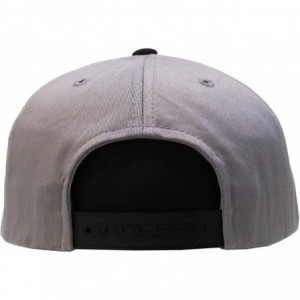 Baseball Caps Classic Snapback Hat Blank Cap - Cotton & Wool Blend Flat Visor - (2.8) Light Gray Black - C111ZC2TFB3 $22.92