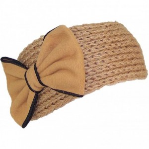 Cold Weather Headbands Womens Knit Headband W/Large Bow (One Size) - Khaki - C0125Y2EHHR $21.92
