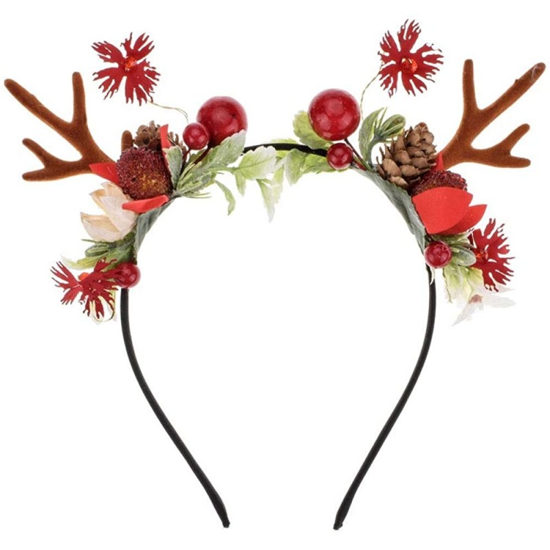 Headbands Christmas Reindeer Antlers Headband Hair Clips Hair Hoop Girl Beauty Headdress - Antlersa - CQ18YOO2XNE $18.26