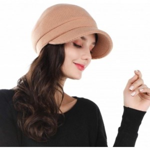 Newsboy Caps FARSEER Womens Wool Visor Beret Newsboy Hat Cap for Ladies - Camel - CH18HT2AKEH $47.73