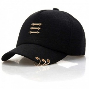 Baseball Caps Unisex Baseball Cap Fashion Screw Hoop Adjustable Plain Dad Hat for Women Men - Grey - C418QH2A482 $21.22