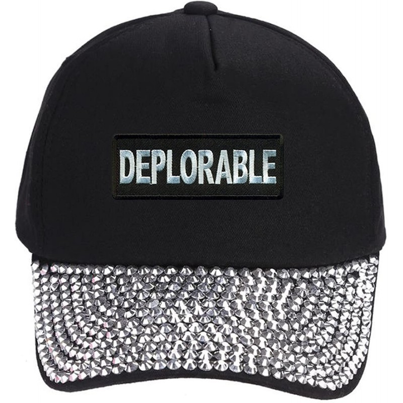 Baseball Caps Hat Black Adjustable Cap Funny Pro Trump - Rhinestone - C718DMD5K5Z $54.54