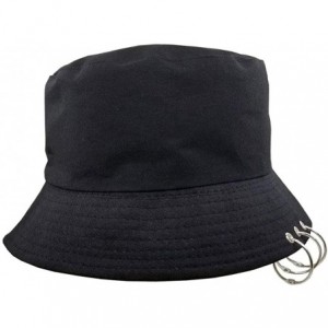 Bucket Hats Kpop Bucket-Hat Cap Fishing Men Cotton Sun Protection Packable Black - CI18NRTX5EK $20.97
