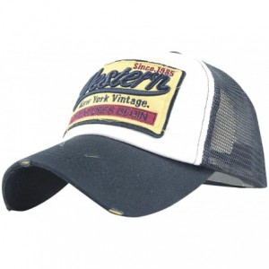Baseball Caps Clearance Embroidered Summer Mens Cap Mesh Hats Casual Hip Hop Hats Baseball Caps Sun Hats - Navy Blue - CF18CZ...
