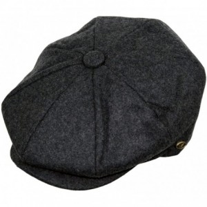 Newsboy Caps Men's Classic 8 Panel Wool Blend newsboy Snap Brim Collection Hat - Grey - CA1808GOI2A $63.01
