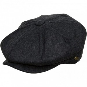 Newsboy Caps Men's Classic 8 Panel Wool Blend newsboy Snap Brim Collection Hat - Grey - CA1808GOI2A $69.56