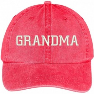 Baseball Caps Grandma Embroidered Pigment Dyed Low Profile Cotton Cap - Red - CR12GPQXRXB $35.50