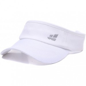 Visors Sun Visor for Men Women-Premium Sports Tennis Golf Running Hat- Mesh Adjustable Cap - Mesh White - CE17YWS2DE2 $11.60