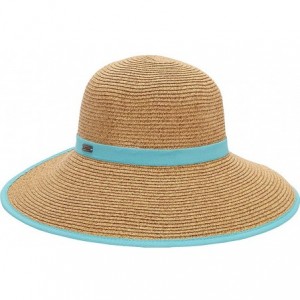 Sun Hats French Laundry Packable Crushable Travel Hat - Brown/Turquoise - C9129TCKHWH $46.08