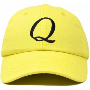 Baseball Caps Initial Hat Letter Q Womens Baseball Cap Monogram Cursive Embroider - Minion Yellow - C618U3NENXI $28.03