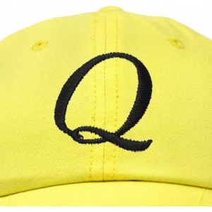 Baseball Caps Initial Hat Letter Q Womens Baseball Cap Monogram Cursive Embroider - Minion Yellow - C618U3NENXI $10.19