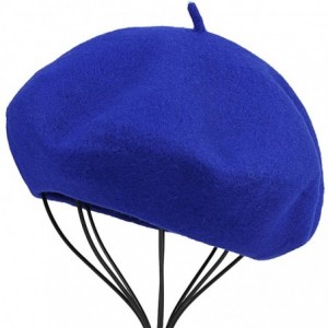 Berets French Wool Berets Hat Artist Casual Fashion Winter Warm Beanie Cap for Women - Navy Blue - CY18NNZA9SC $29.40