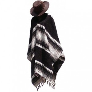 Cowboy Hats Clint Eastwood Western Brown Cowboy Hat & Black Poncho Set - Small Brown Hat & Black Poncho - CX12O1UJSPG $100.91
