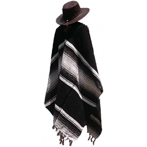 Cowboy Hats Clint Eastwood Western Brown Cowboy Hat & Black Poncho Set - Small Brown Hat & Black Poncho - CX12O1UJSPG $116.85