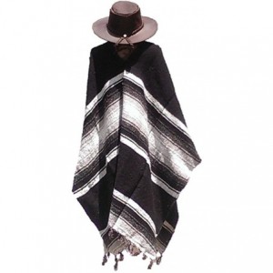 Cowboy Hats Clint Eastwood Western Brown Cowboy Hat & Black Poncho Set - Small Brown Hat & Black Poncho - CX12O1UJSPG $57.10