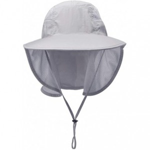 Sun Hats Unisex Outdoor Activities UV Protecting Sun Hats with Neck Flap - .Light-grey - C9122H0YAMF $25.11