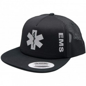 Baseball Caps EMS Logo Hat- Baseball caps- Reflective Imprint. Emergency Medical Services Black - CD18O07CO5Q $29.95