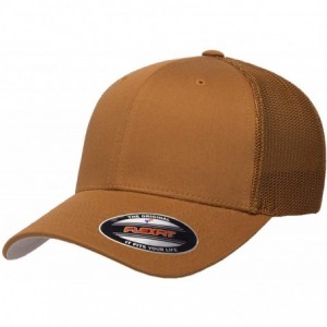 Baseball Caps The Original Flexfit Yupoong Mesh Trucker Hat Cap & 2-Tone - Caramel - CW196H4Z33L $25.40