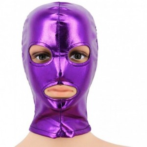 Balaclavas Metallic Cycling Face Neck Mask Hat Ultra Balaclava Hood - Purple - CO18SSOM47Y $11.61