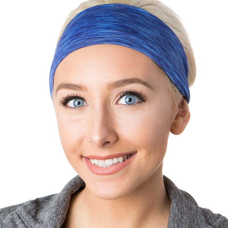 Headbands Adjustable & Stretchy Space Dye Xflex Wide Headbands for Women Girls & Teens - Space Dye Royal Blue - CN12OCOD884 $...