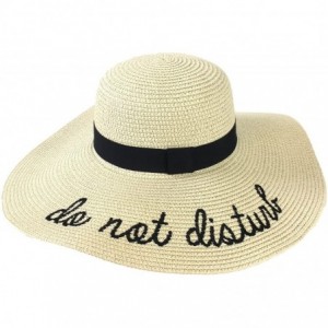 Sun Hats Fashion Culture Women's 'Do Not Disturb' Floppy Sun Hat- Beige - CK12O6UXOPH $66.31