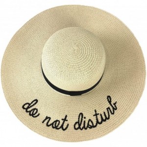 Sun Hats Fashion Culture Women's 'Do Not Disturb' Floppy Sun Hat- Beige - CK12O6UXOPH $30.14