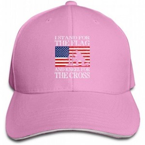Baseball Caps I Stand for The Flag and Kneel The Cross Baseball Cap Sports Adjustable Dad Hat - Pink - CI196SX0OKX $29.29