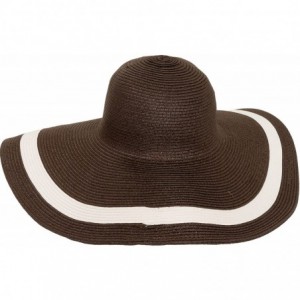 Sun Hats Solid Peak Ladies Wide Brim Toyo Sun Hat - Brown - CS125T9MGZP $31.09